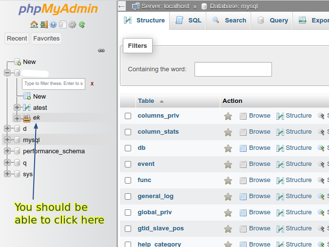 Click on table prefix doesn't work anymore · Issue #17947 · phpmyadmin ...