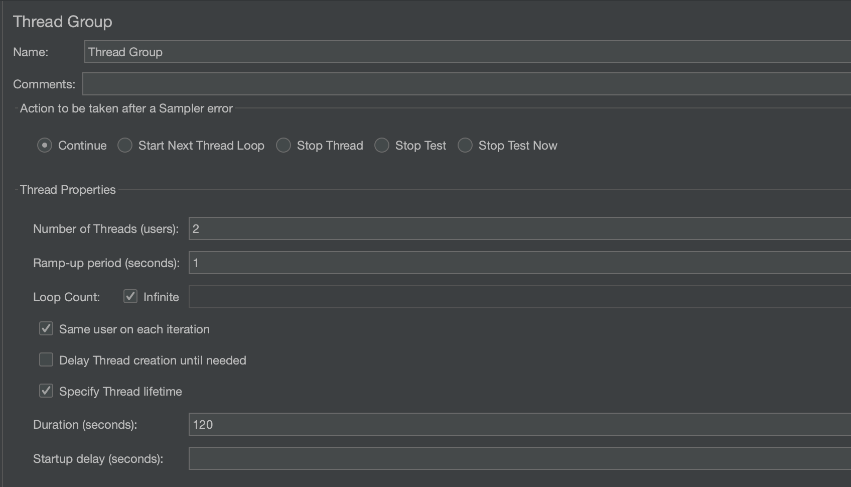 Test won't stop after Thread Group Duration Time if a Thread is added ...