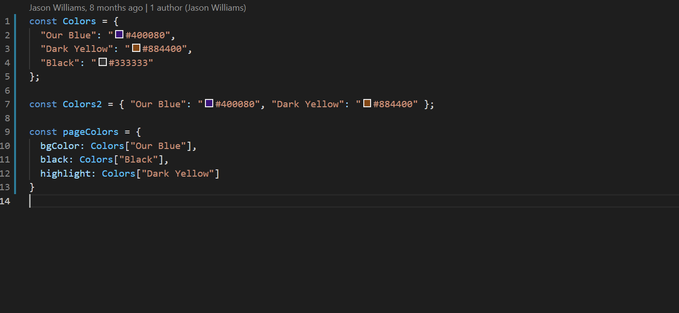 CSS color decorators shown erroneously in a number of places in tsx ...