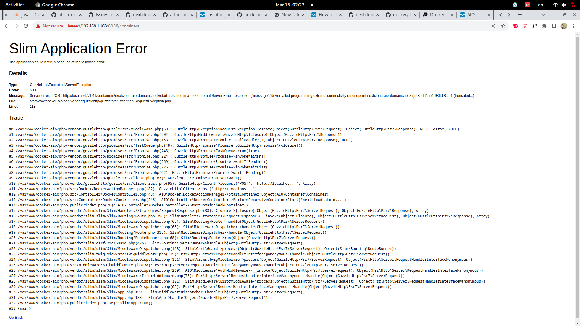 idk won't start · Issue #2154 · nextcloud/all-in-one · GitHub