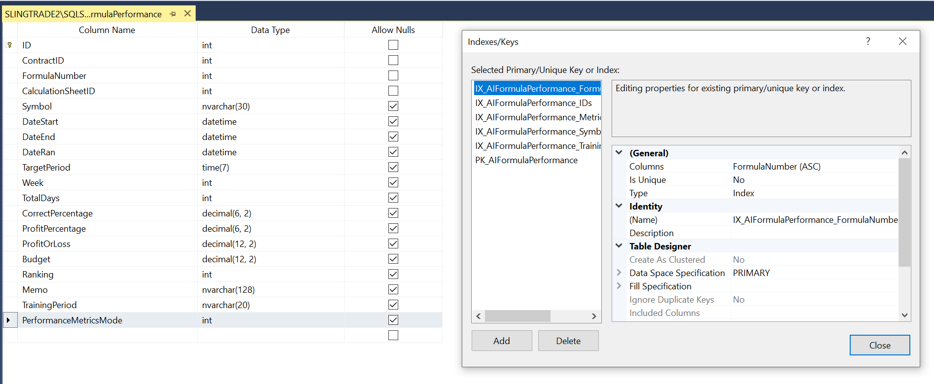 Reverse Engineer DBContext some entities show indexes, others are