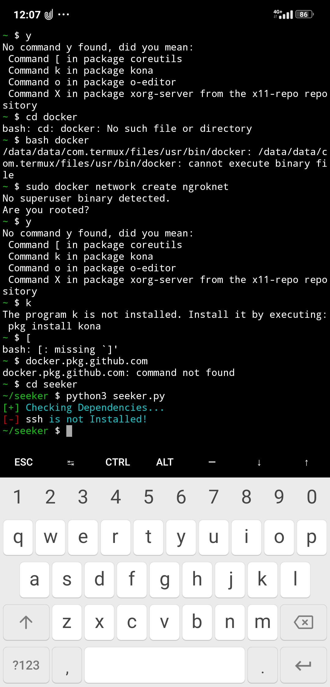 Error showing ssh not install · Issue #325 · thewhiteh4t/seeker · GitHub