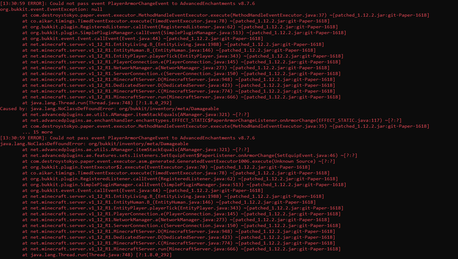 Spam Error in Console · Issue #2470 · GC-spigot/AdvancedEnchantments ...