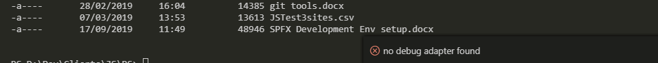 VSCOde Debugger No adapter found2