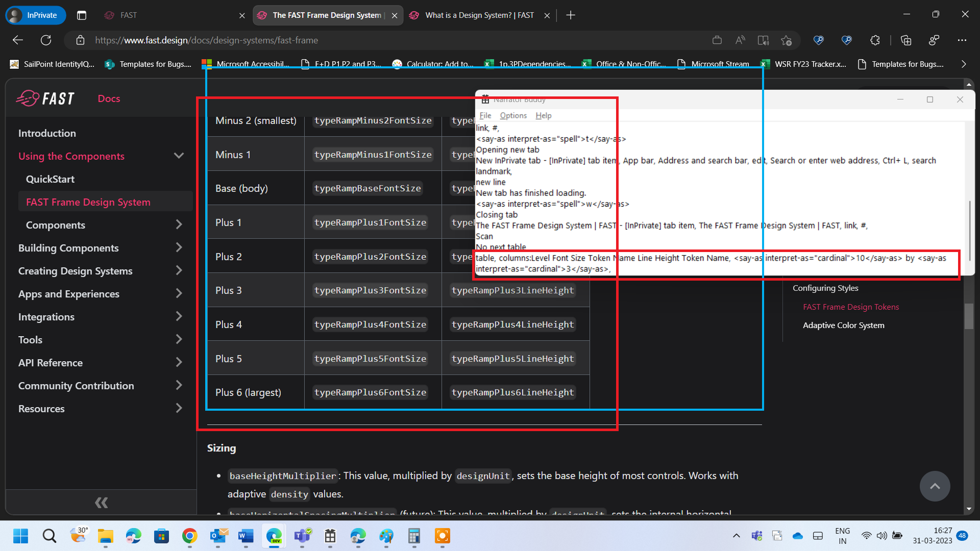 Name for table 'Typography' in Fast Frame Design System page is not