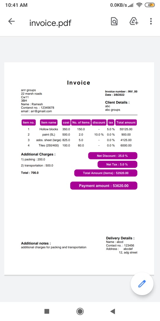 GitHub - RameshMJ23/Invoicerr: App for generating Invoice