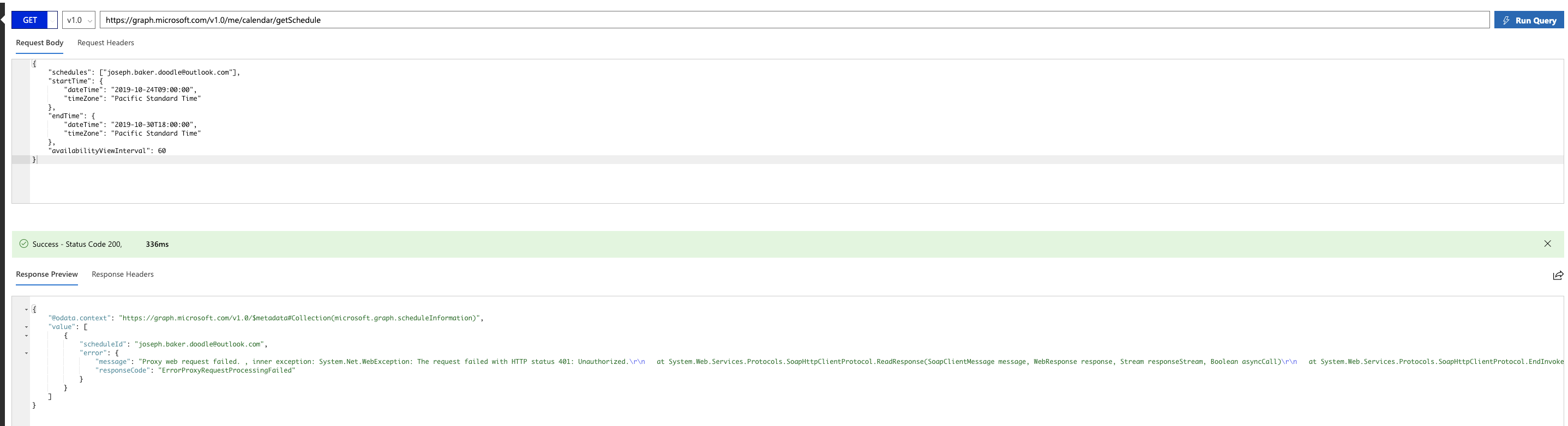 401 Unauthorized when trying to get free/busy slots for a shared ...