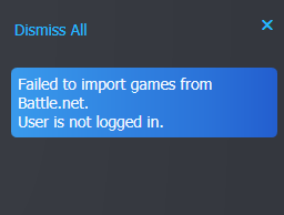 Battle net library failing to import games