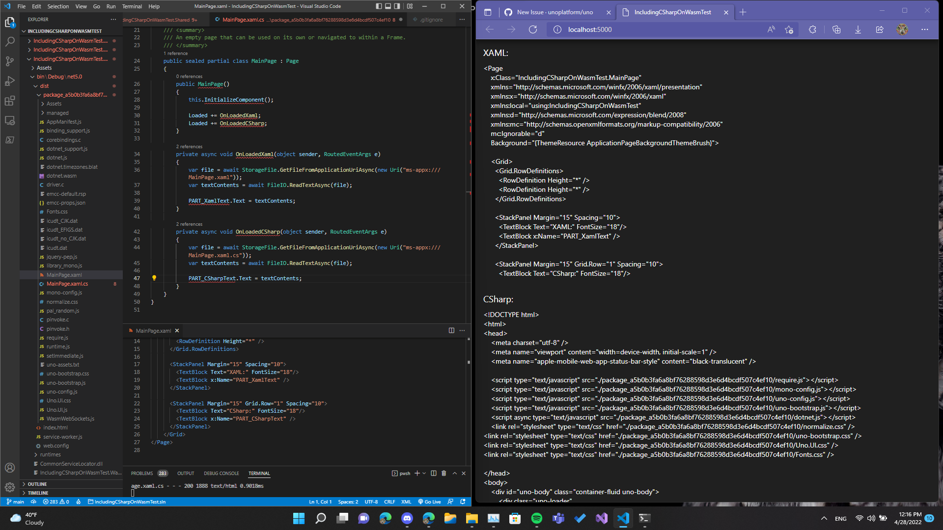 [WASM] Including C# files as content fails with HTTP 404 · Issue #8649 ...