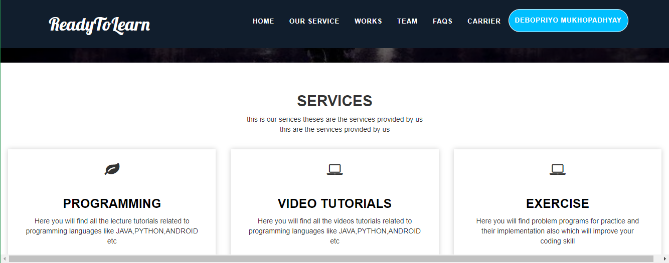 GitHub - DebopriyoMukhopadhyay/readytolearn: An interactive and user ...