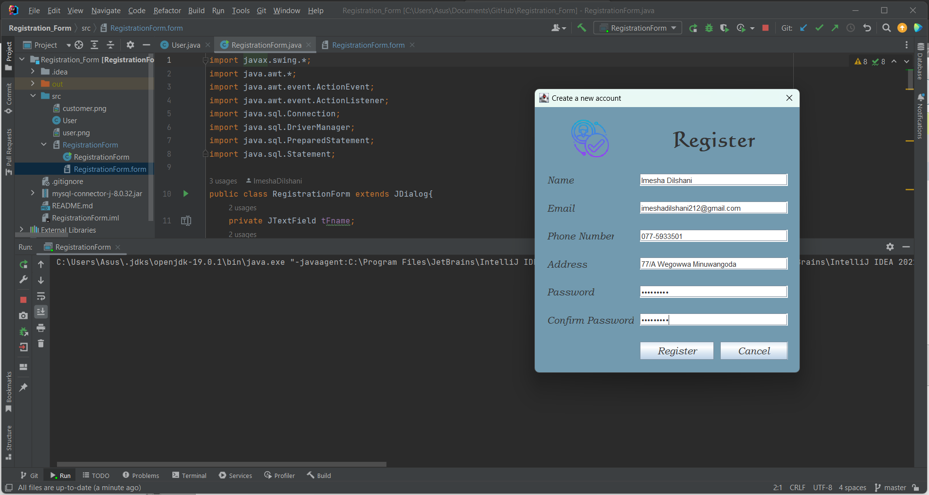 GitHub - ImeshaDilshani/Registration_Form: Registration Form project is ...