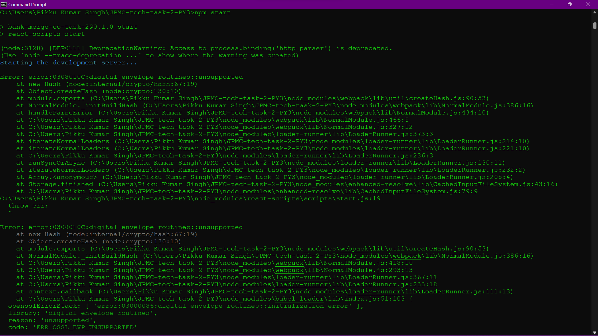issue digital envelope routines unsupported · Issue 546