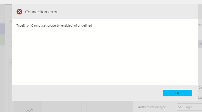 Connection error when connecting to an Azure SQL Server with no ...