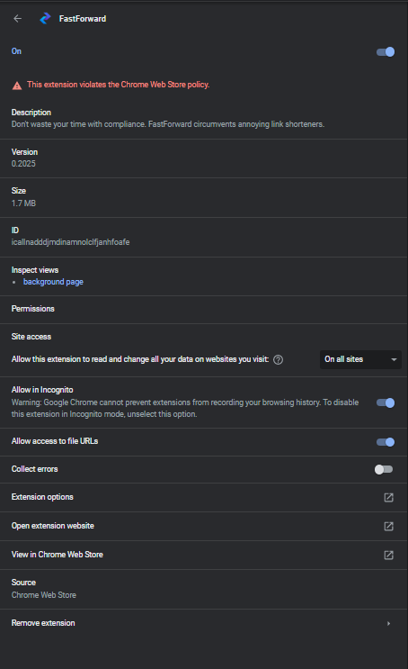 "This extension violates the Chrome Web Store policy." · Issue #726 ...
