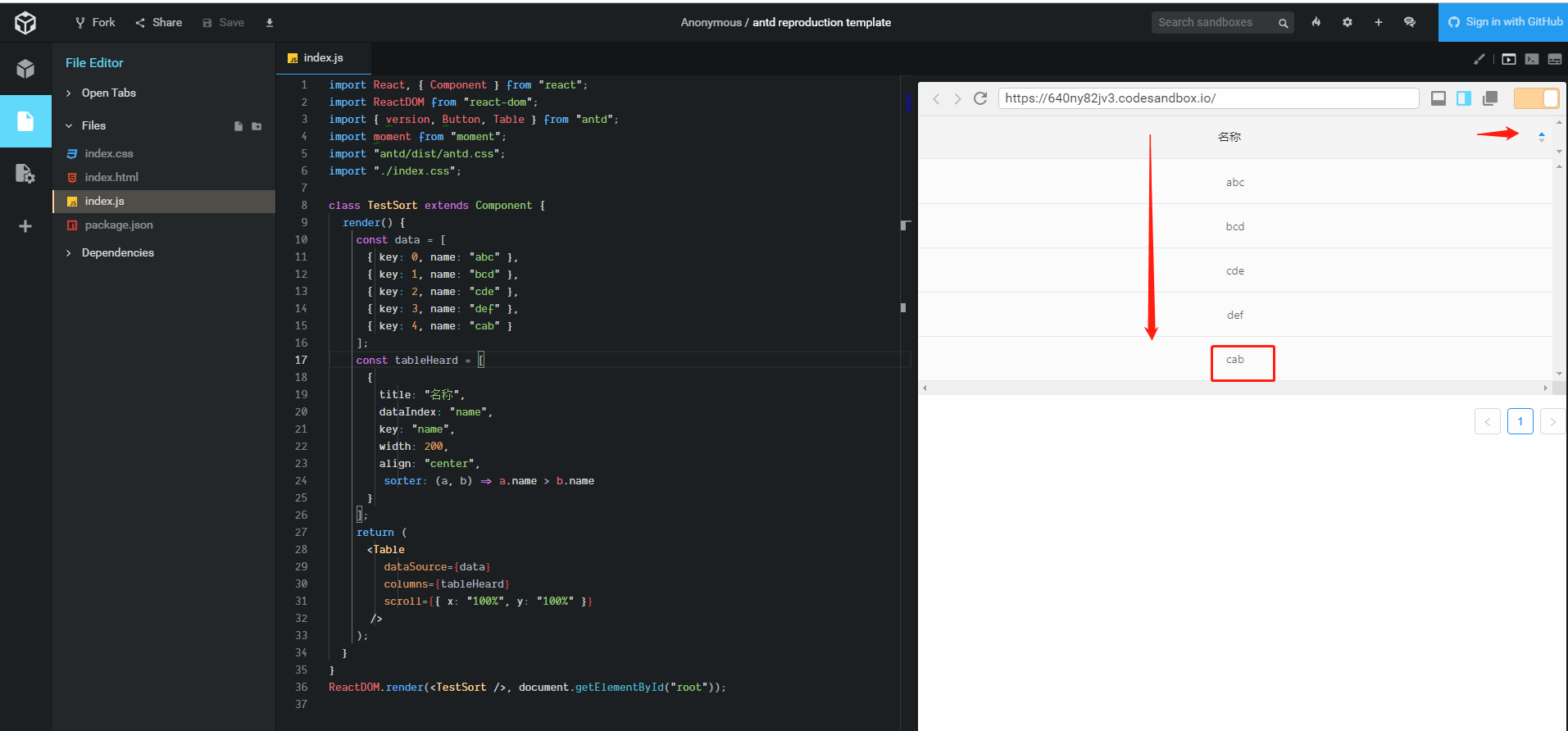 Table sort bug !!! · Issue #14660 · ant-design/ant-design · GitHub