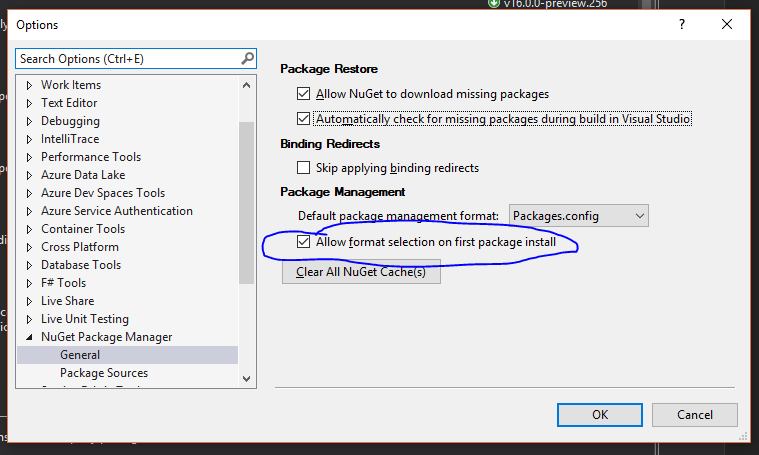 visual studio package manager console hangs