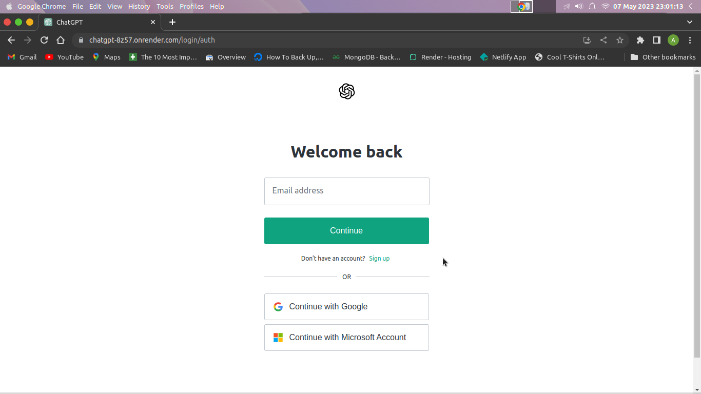 ChatGPT Clone Made With MERN And Uses OpenAI API ChatGPT Clone Made With MERN And Uses OpenAI API