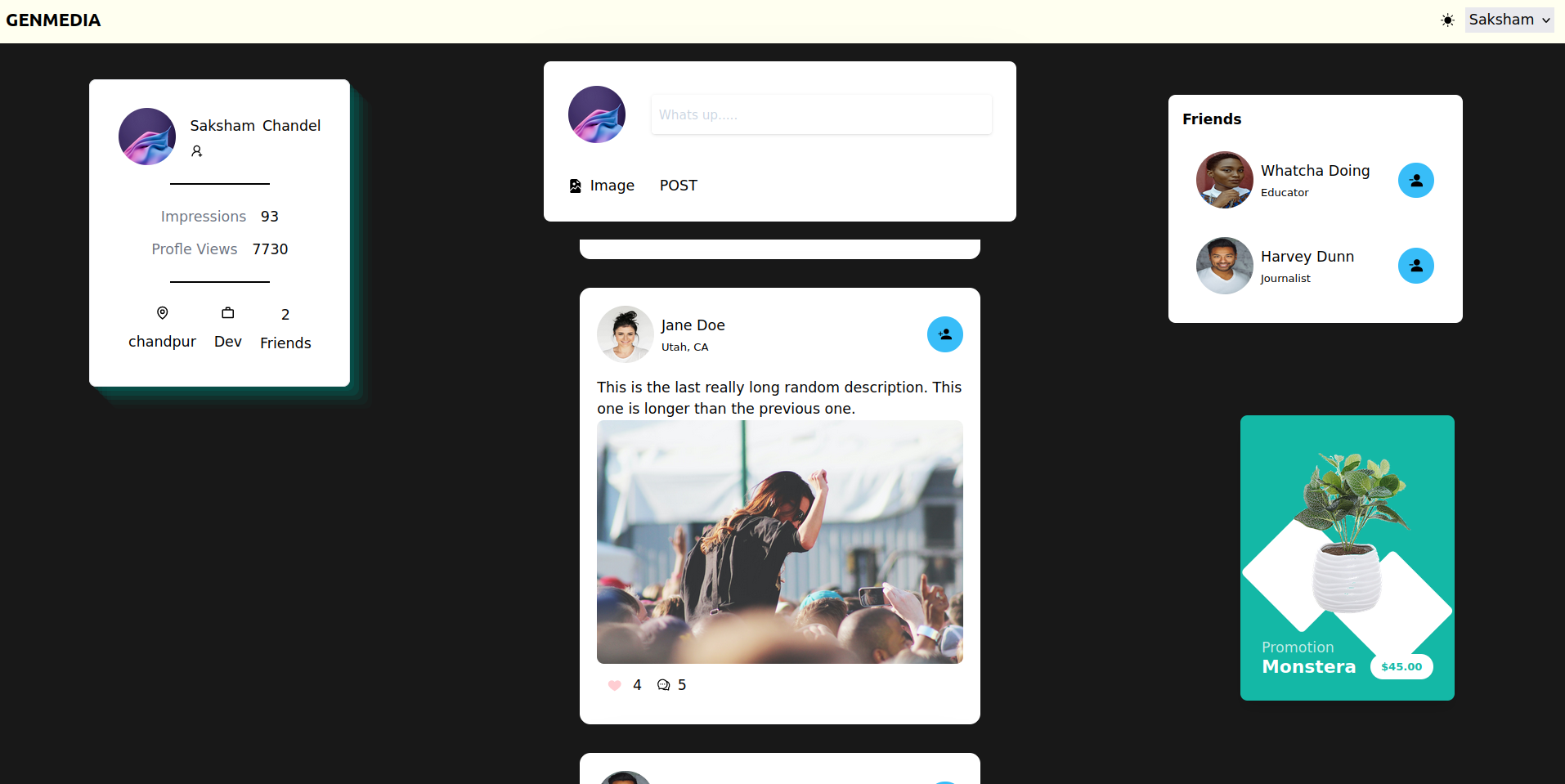 GitHub - yung-coder/GenMedia: Social Media app using MERN stack