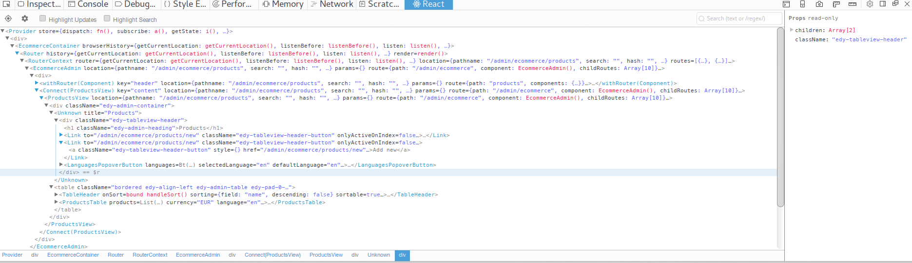 React tab