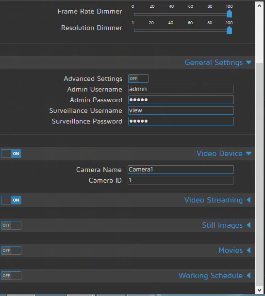 Settings panel missing 'Motion Detection' · Issue 953 · motioneye