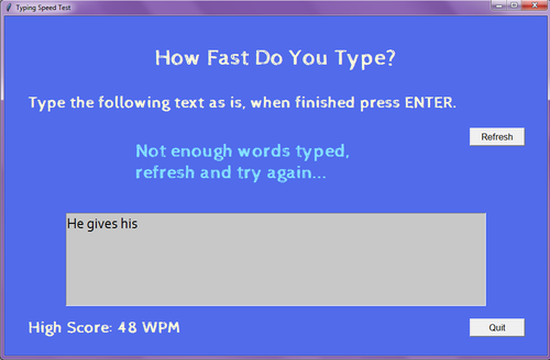 Type Speed Test App · GitHub