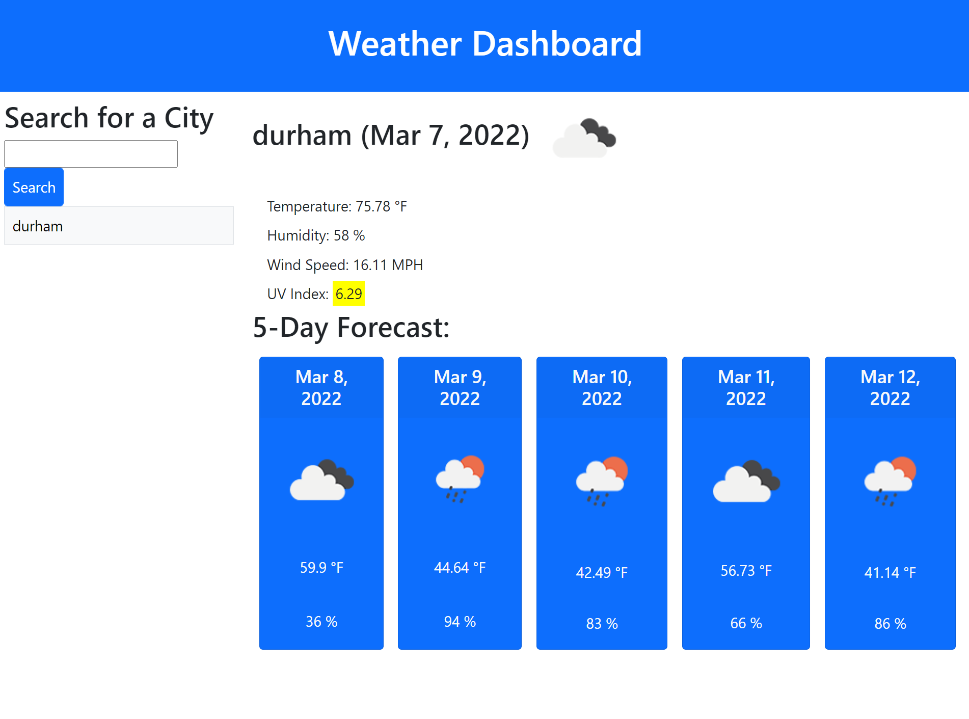 GitHub - drewk2629/weather-dashboard: Weather Dashboard that pulls from ...