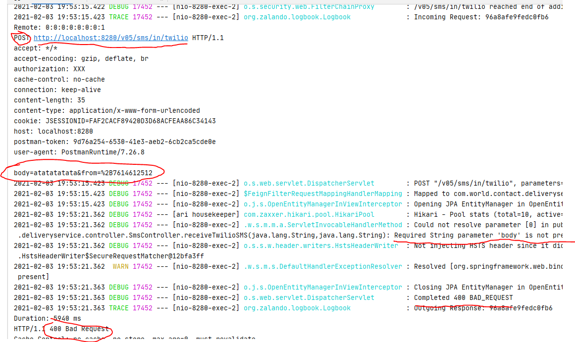 Request params in body are erased by logbook · Issue 945 · zalando