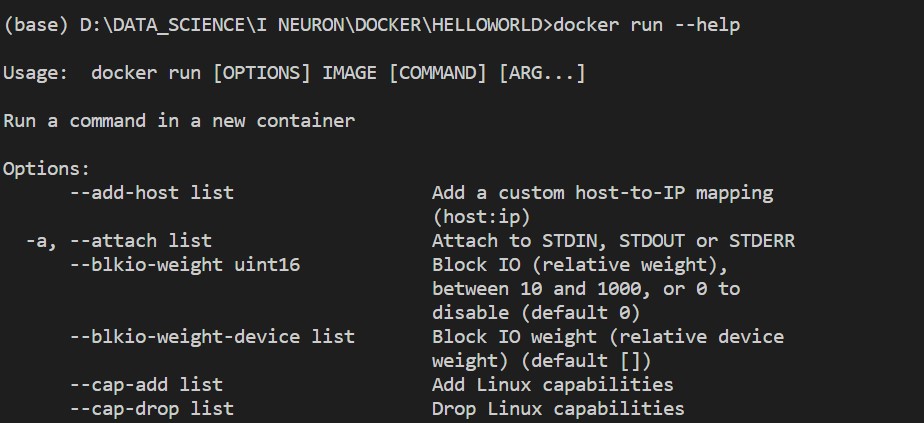 15 docker run --help