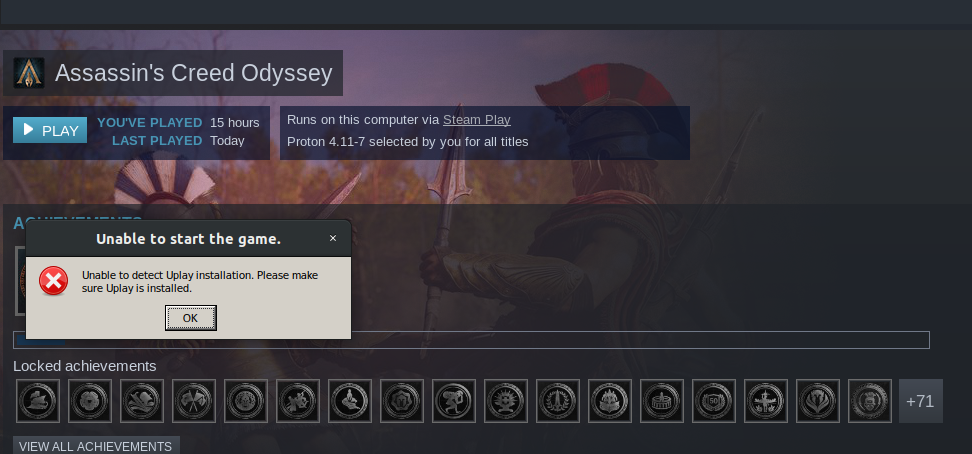 Assassin S Creed Odyssey Broken Since 4 11 7 Can T Find Uplay Installation Issue 3148 Valvesoftware Proton Github