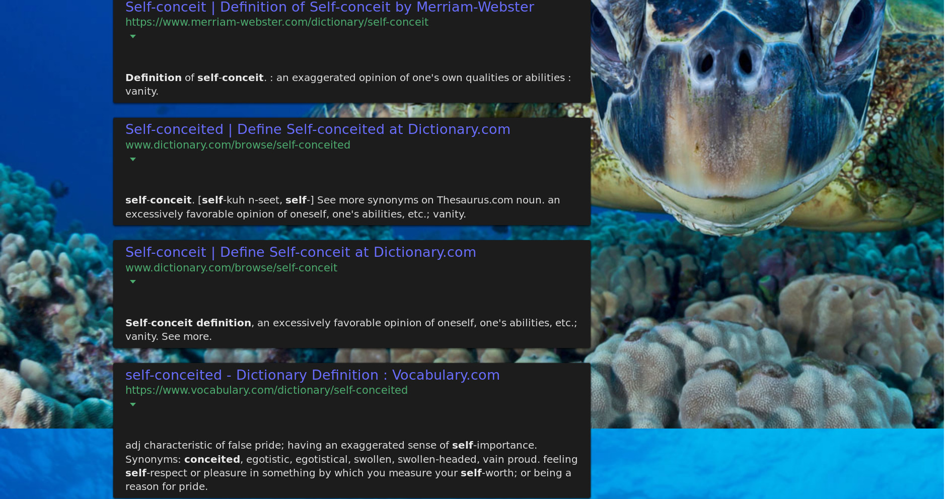 screenshot-2018-6-9 define self-conceit - google search