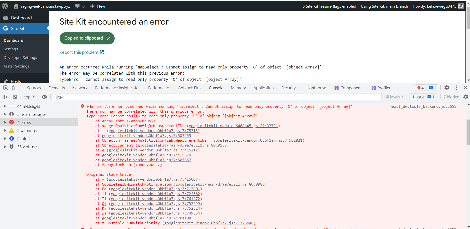 Clicking on Button 'Use Property name ID' generates error. · Issue ...