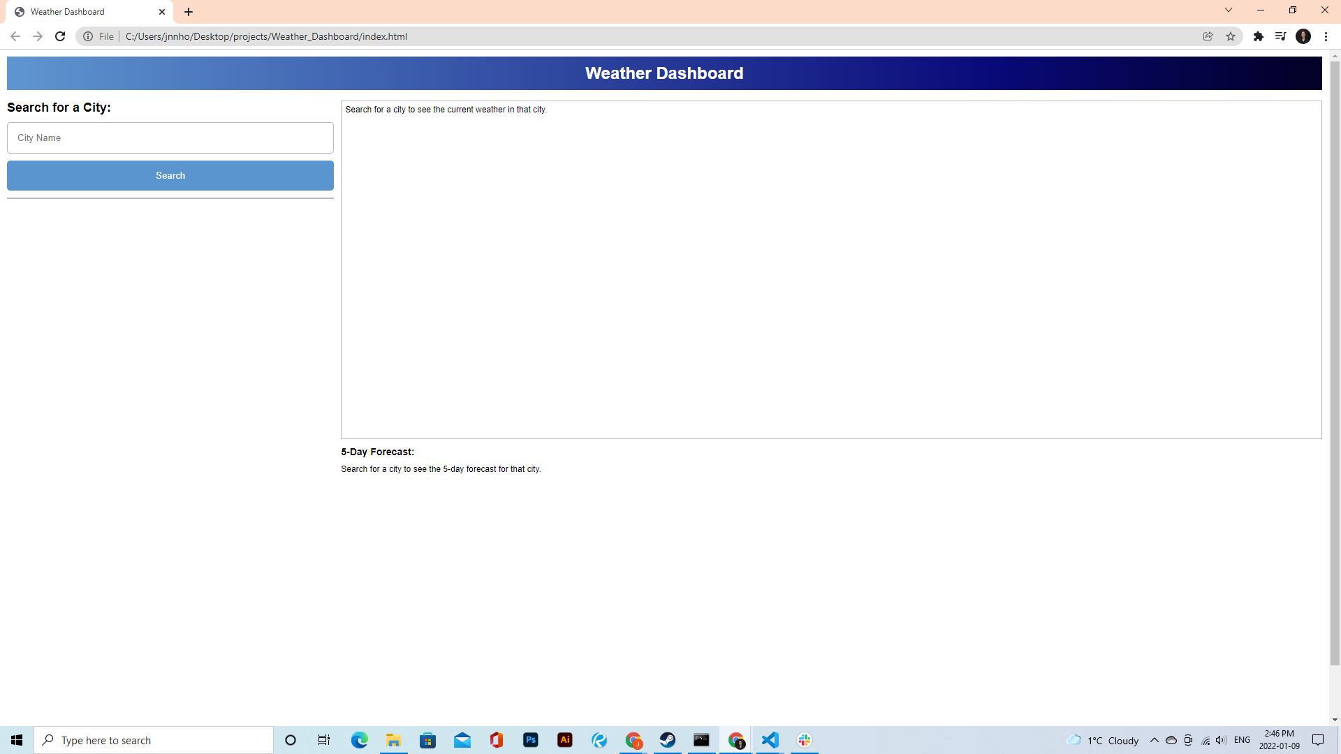 Github Jnnh Weather Dashboard