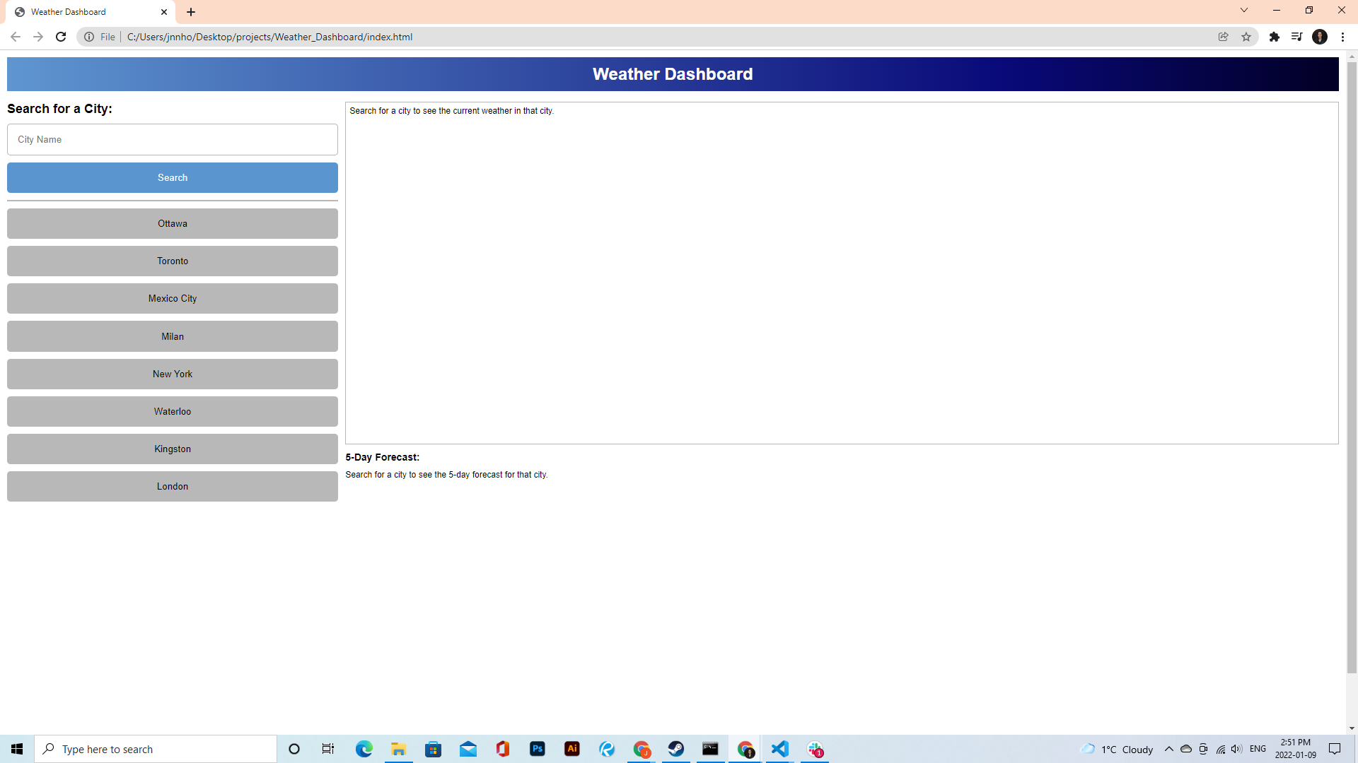 Github Jnnh Weather Dashboard