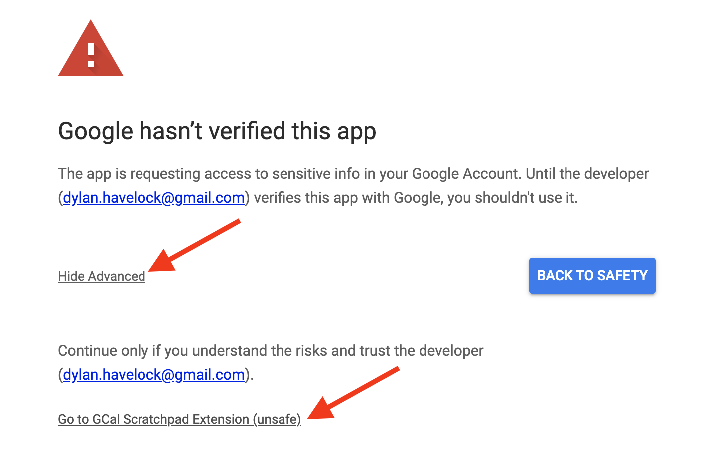 GitHub dylansnyk/gcalscratchpadextension