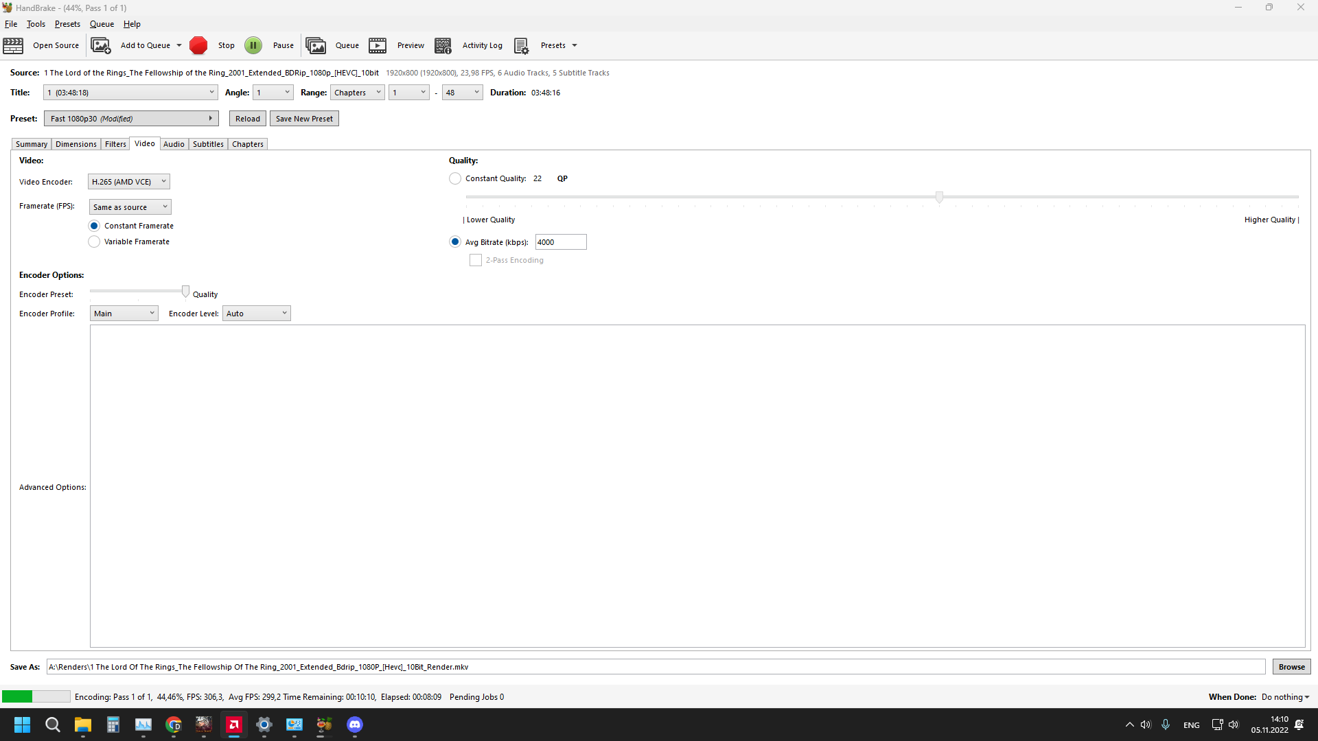 Choosing AMD VCE HEVC quality preset causes driver timeout and encode ...