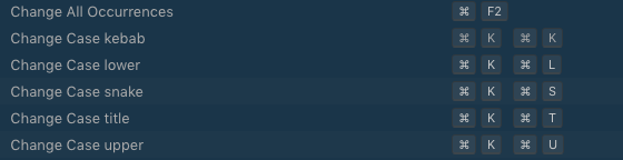 change case shortcuts