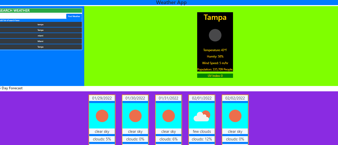GitHub - Waters000/Weather-Dashboard · GitHub