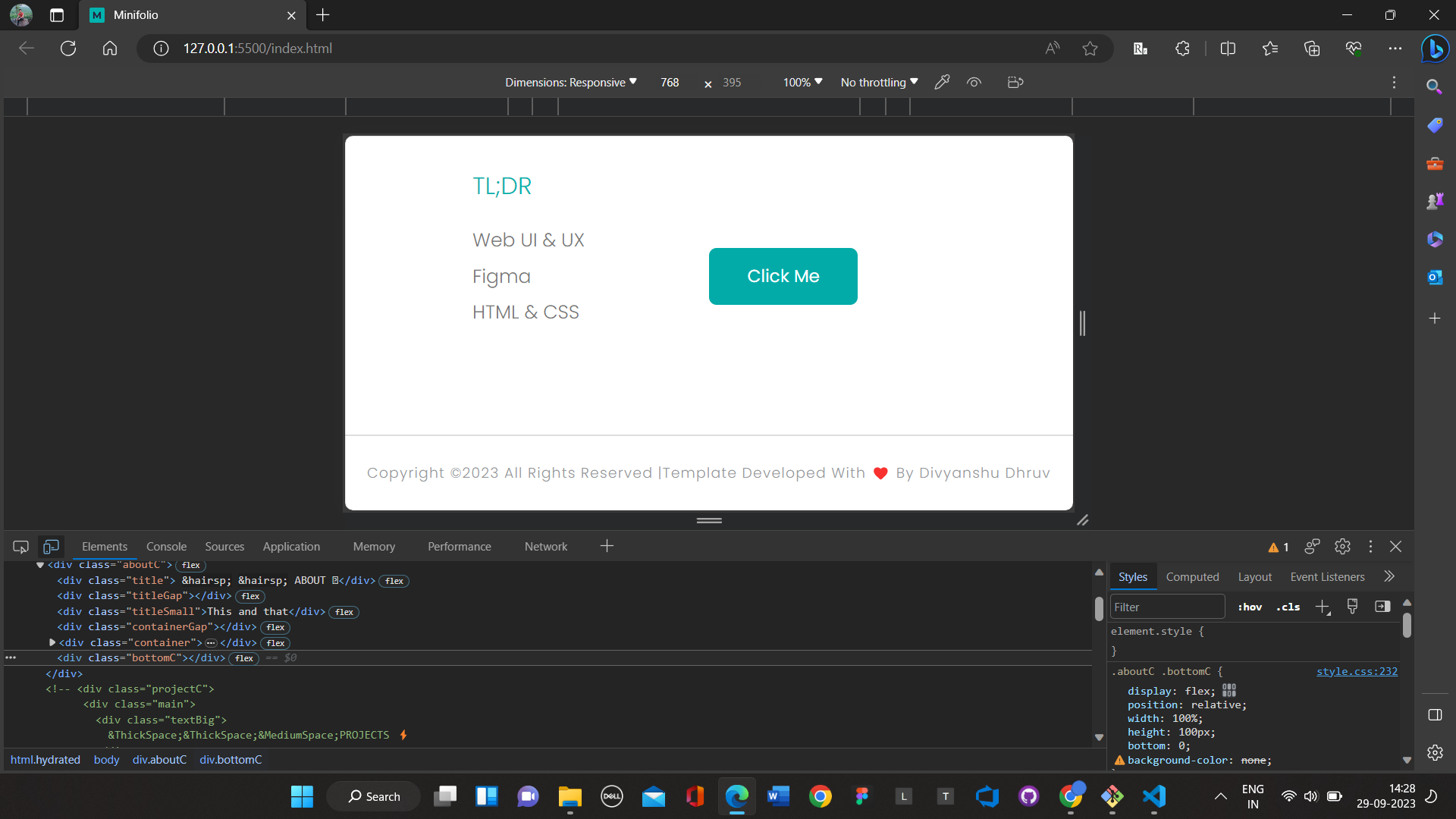 🔥 Improved footer · Issue #25 · divyanshudhruv/Minifolio · GitHub