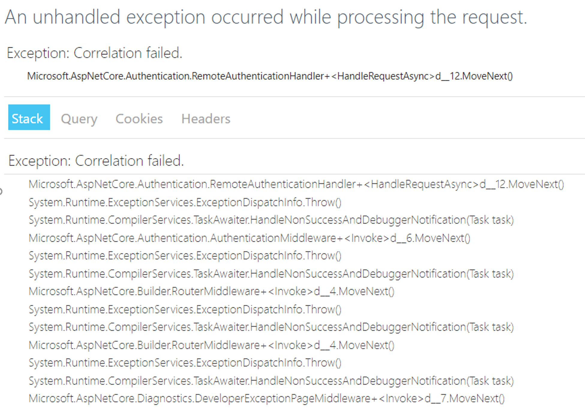 System exception c