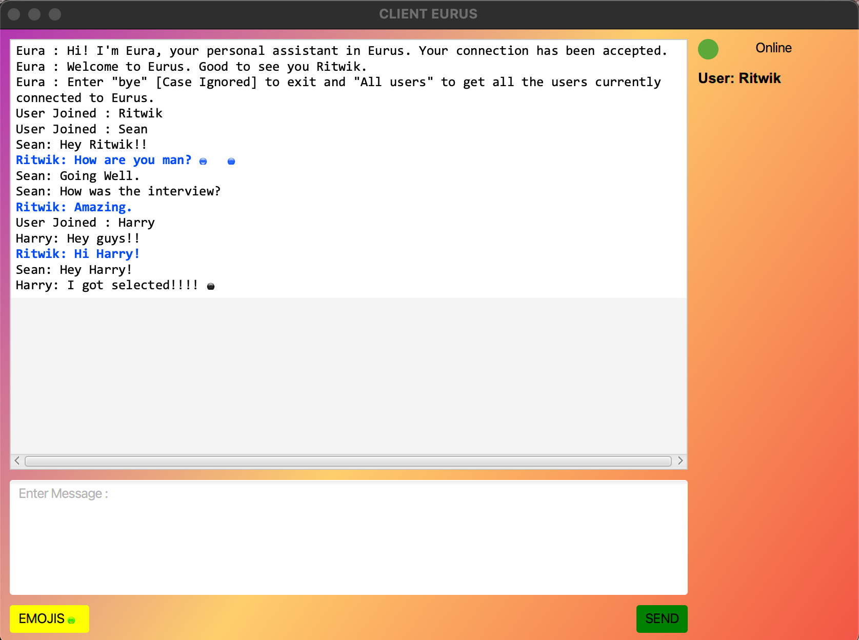 GitHub - RitwikCP/Eurus-Chat-Room: A project made as part of the "Core ...