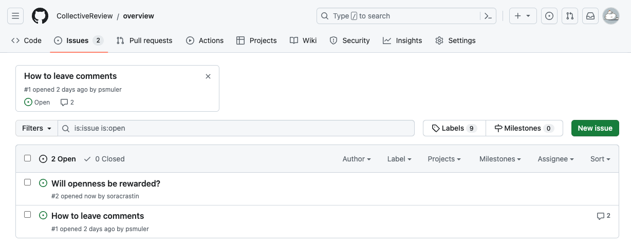 How to leave comments · Issue #1 · CollectiveReview/collective-review ...