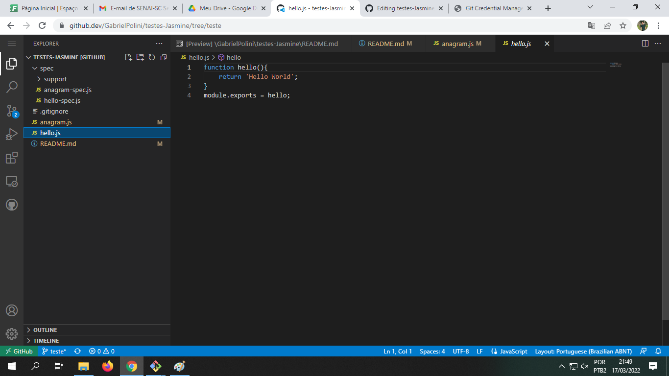 GitHub - GabrielPolini/testes-Jasmine: Repositório de testes ...