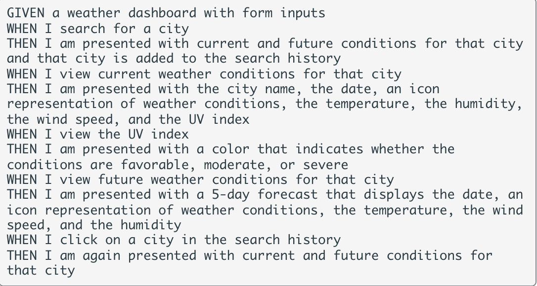 GitHub - LF56/WeatherDashboard: Using third party API's to dynamically ...