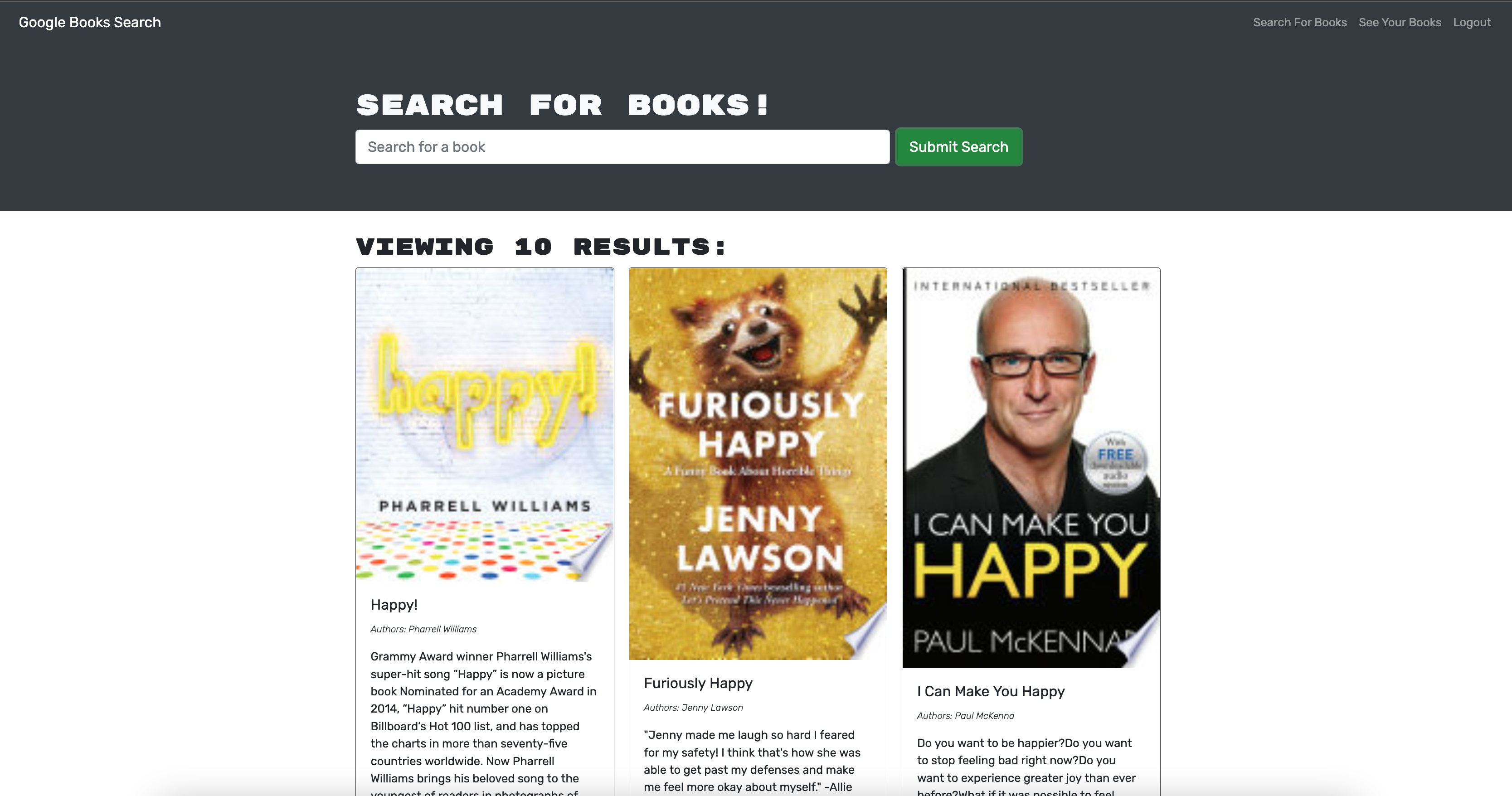 GitHub - LF56/Books2Search: Google Books API search engine built with a ...