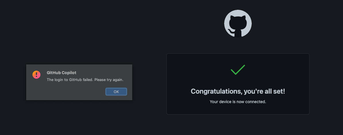 The login to GitHub failed. Please try again · community · Discussion ...