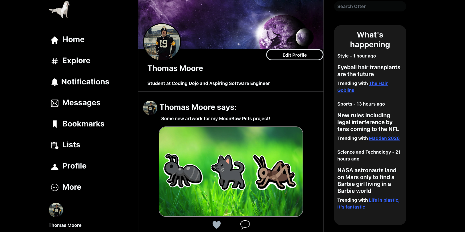 GitHub - tgm00re/Otter: Otter social media application - Personal Project