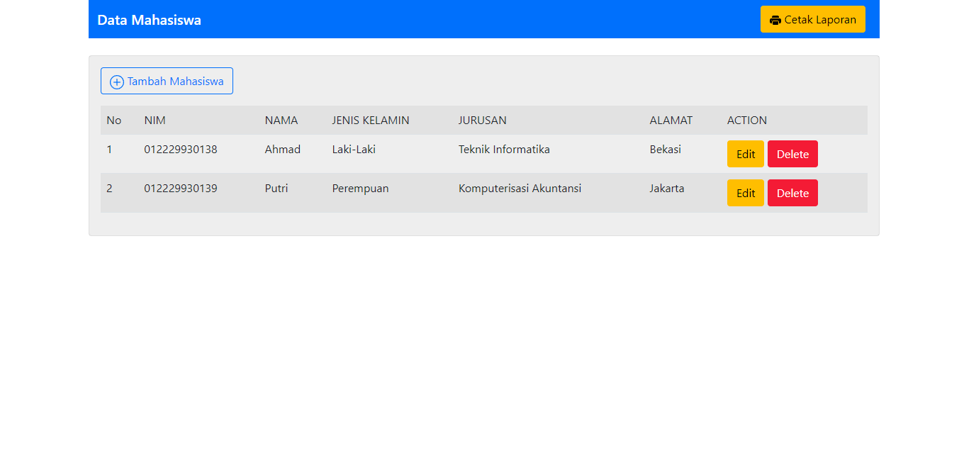 GitHub - muhnur762/CRUD-PHP: CRUD Form Mahasiswa dengan PHP dan Bootstrap