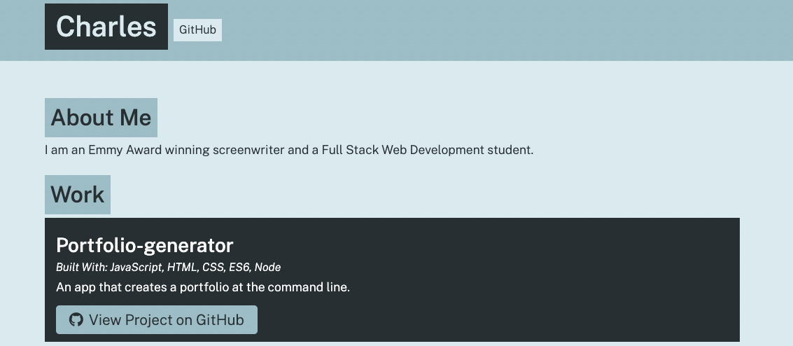 GitHub - Charcej/portfolio-generator