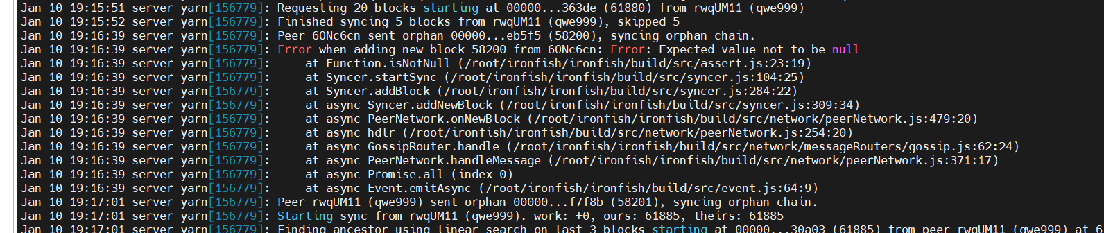 Errors in the node log · Issue #867 · iron-fish/ironfish · GitHub