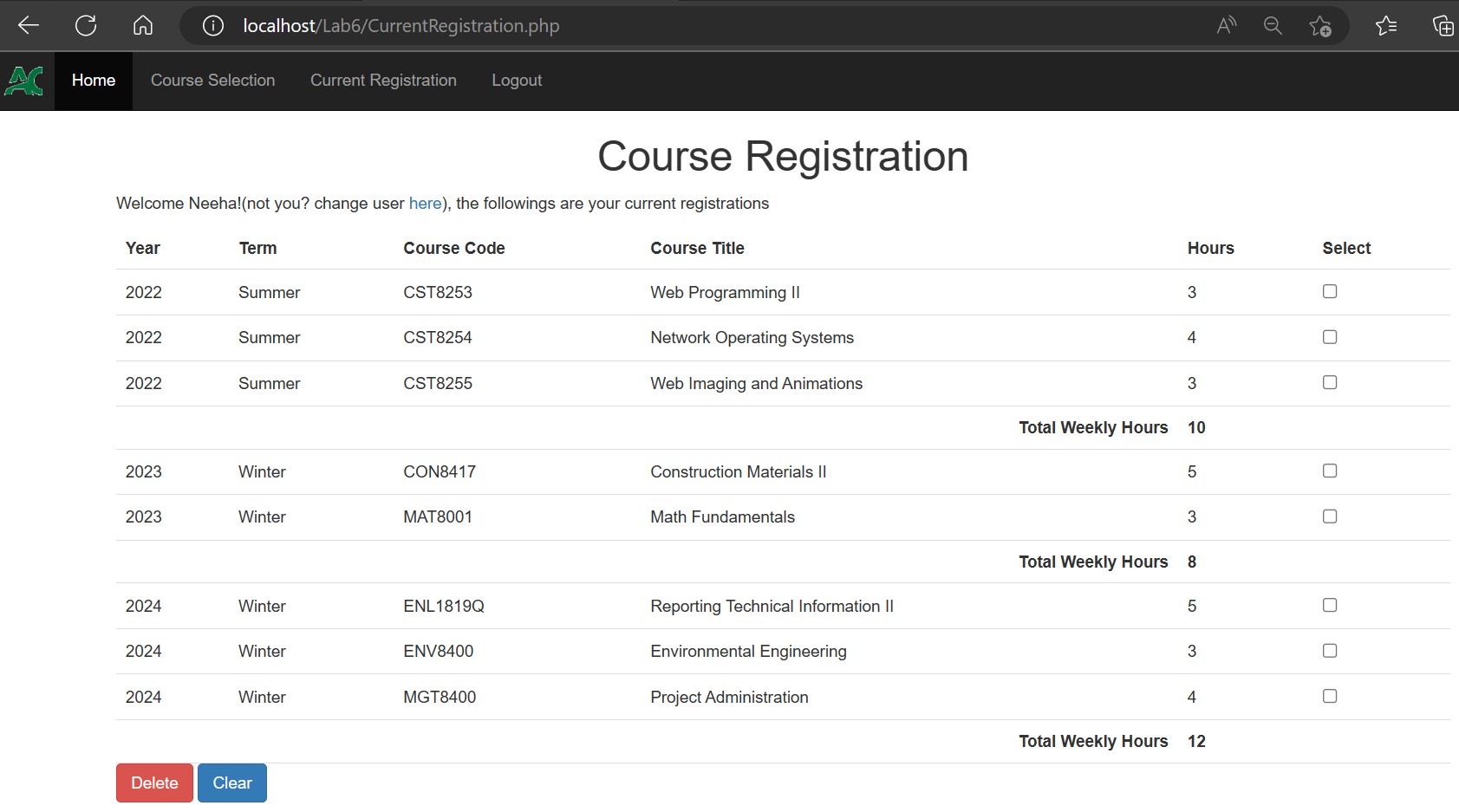 Github Neehav Course Registration A Php Application For Course